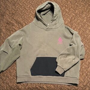 Vans Green and Pink Batwing Pullover Hoodie Sweater
